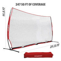 PowerNet XL Sports Barrier Net 21.5 ft x 11.5 ft - 247 SqFt of Protection - Maximum Velocity Sports