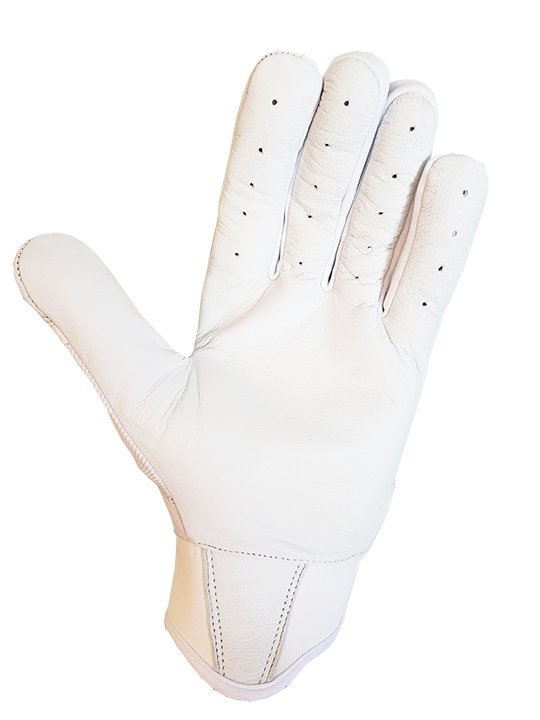 Dominate - WHITE/ORANGE BATTING GLOVES - Baseball and Softball Gloves. 100%  pelle.