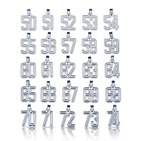 Varsity Number Pendant With Chain Necklace - Stainless Steel - Maximum Velocity Sports